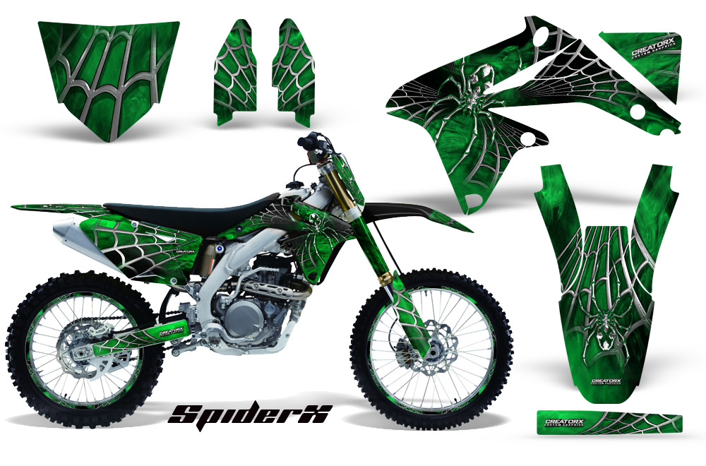 Suzuki RMZ450 08-12 RMZ250 10-12 Graphics Kit SpiderX Green NP Rims